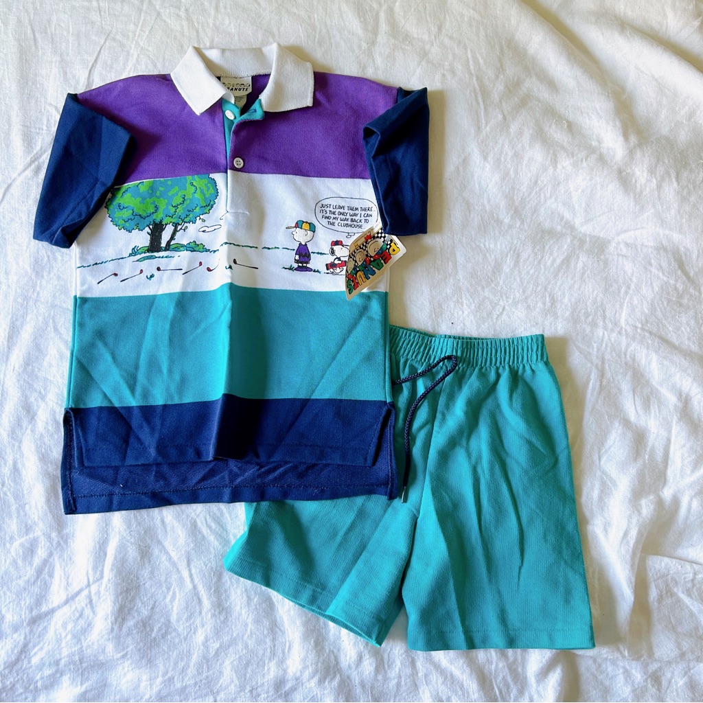 Vintage 1990’s Peanuts X Snoopy Childrens Golf Set Sz 4t Deadstock